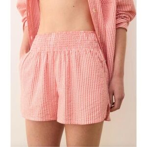 Marine Layer Cali Seersucker Striped High Waist Shorts Medium